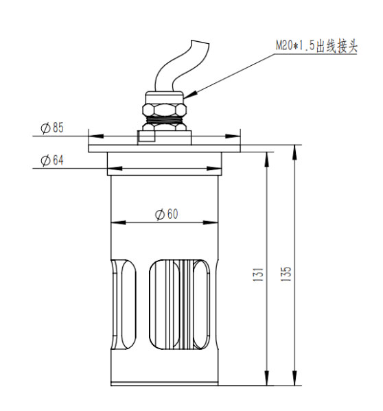 输电线路结冰传感器产品尺寸图