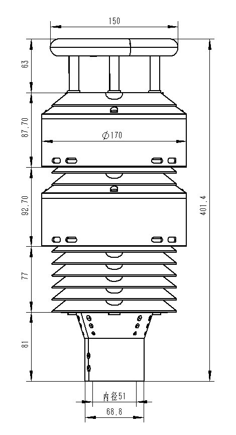 大气环境质量监测仪产品尺寸图